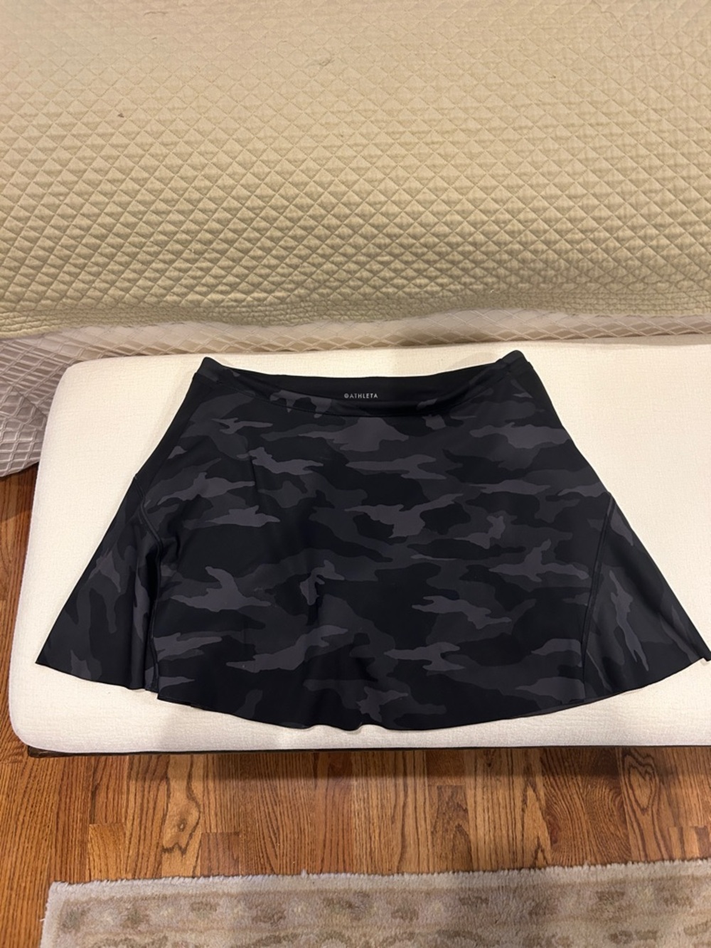 Athleta Black and Dark Gray Camo Athletic Skirt